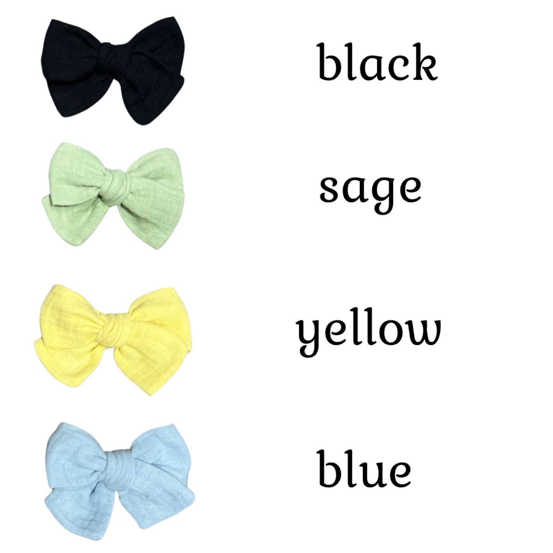 Personalized Hair Bows, Muslin Hair Bows, Solid Colors Bows, Baby’s Name Bow