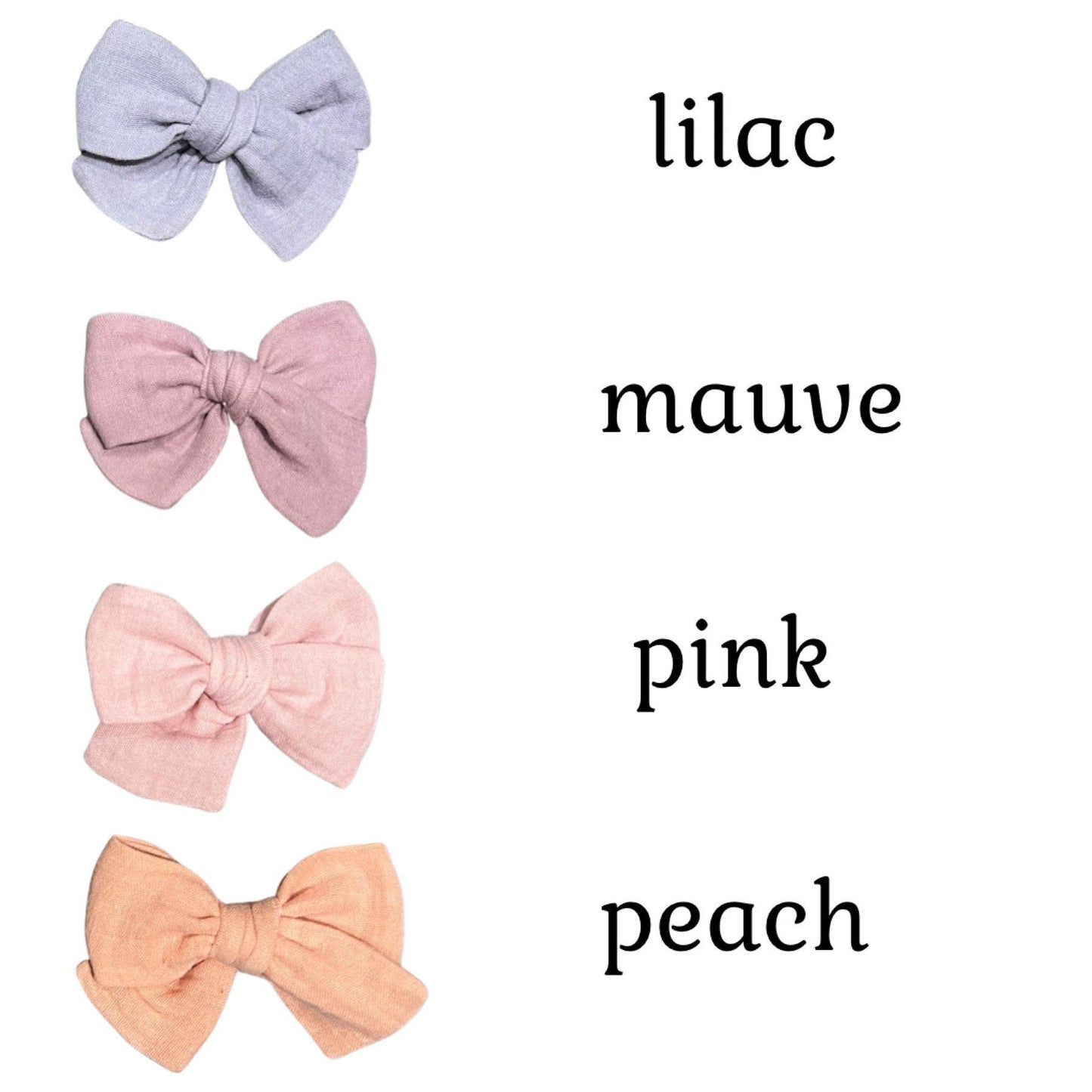 Personalized Hair Bows, Muslin Hair Bows, Solid Colors Bows, Baby’s Name Bow