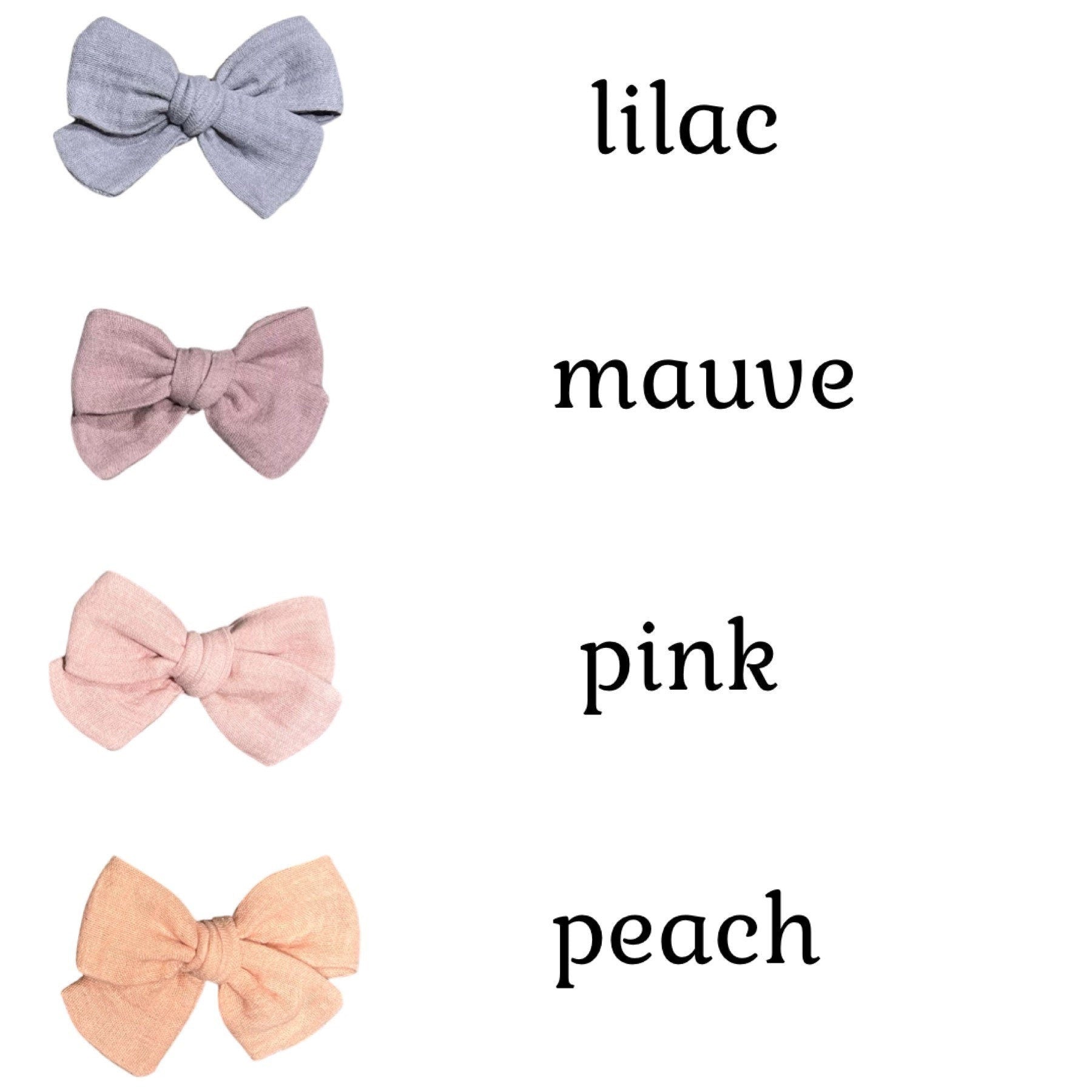 Hair Bows, Muslin Hair bows, Solid Colors Bows, Piggy Bows