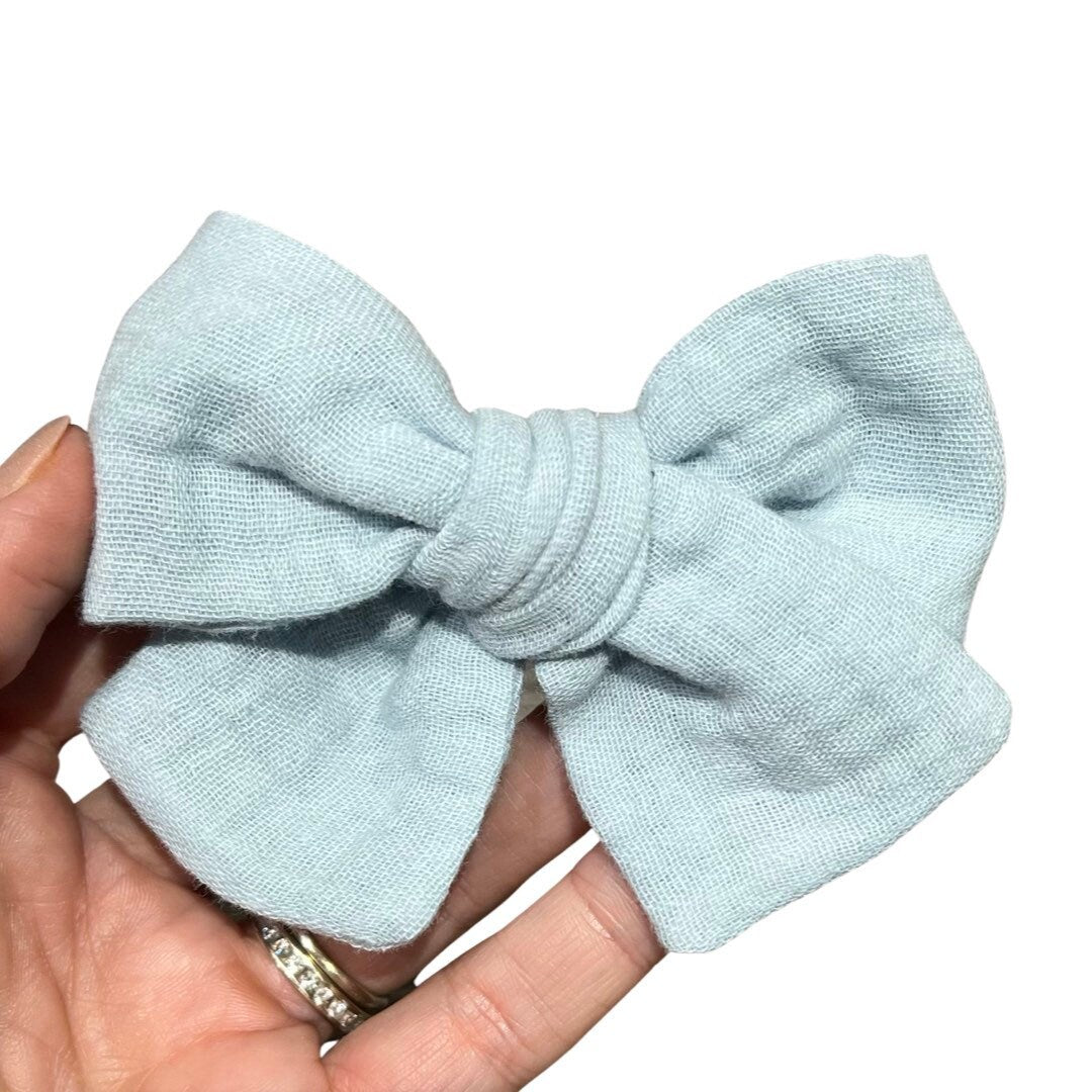Hair Bows, Muslin Hair bows, Solid Colors Bows, Piggy Bows