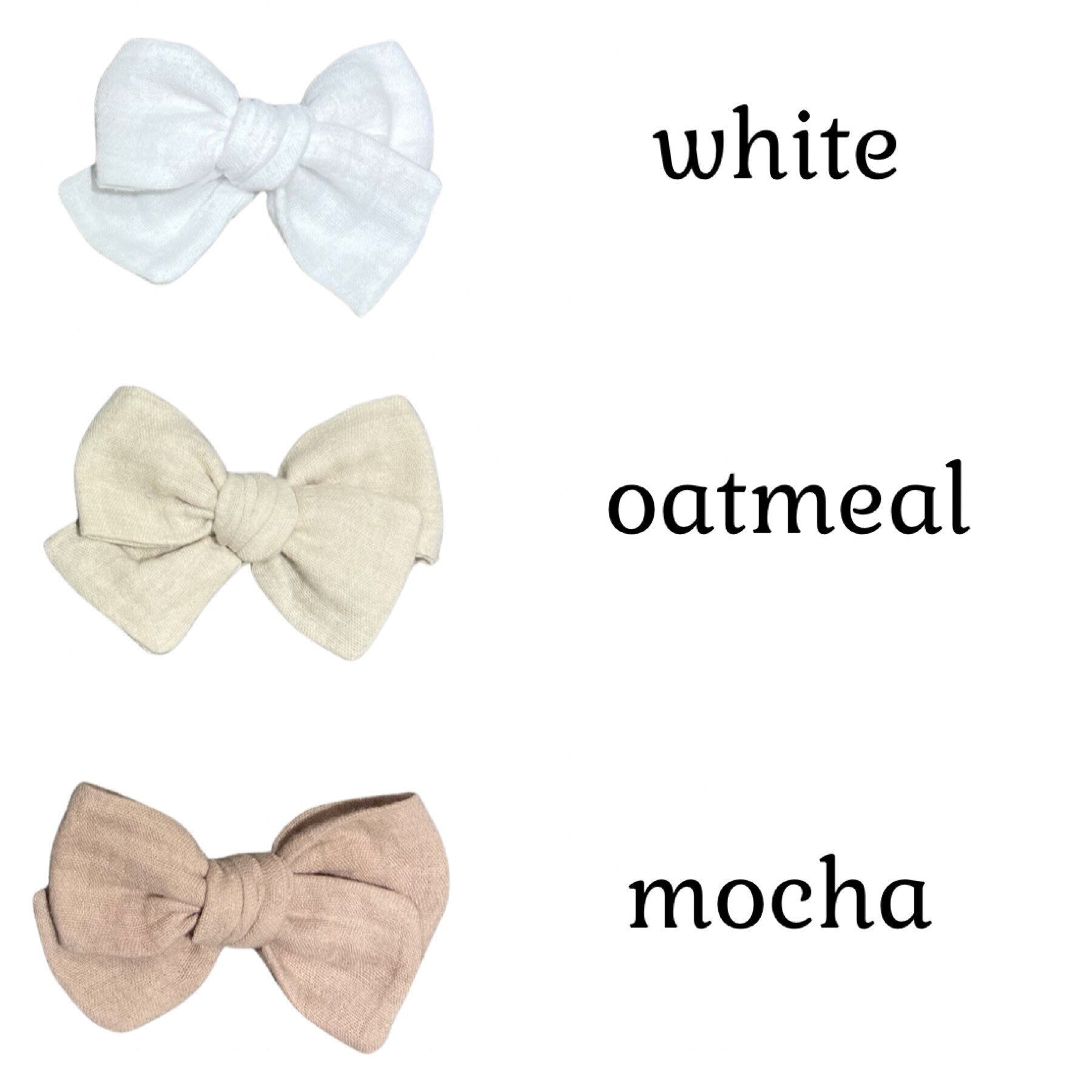 Hair Bows, Muslin Hair bows, Solid Colors Bows, Piggy Bows